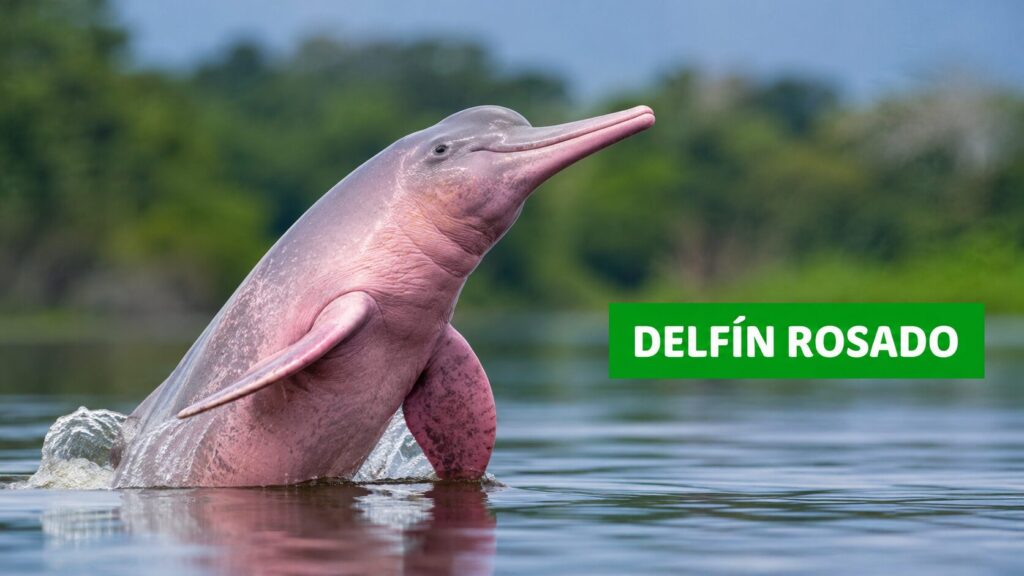 delfin rosado en el rio