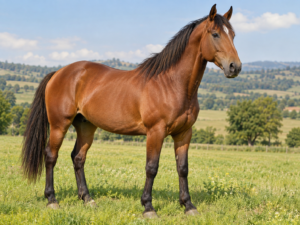 Caballo adulto mostrando sus principales características físicas