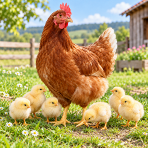 gallina con sus pollitos