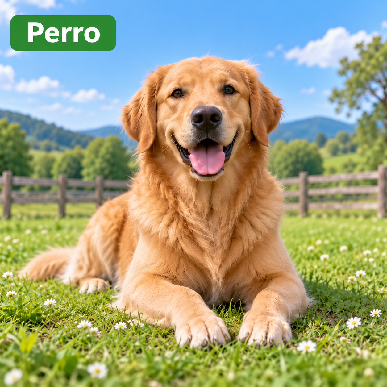 Perro doméstico de pie mirando a la cámara