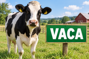 la vaca pasteando
